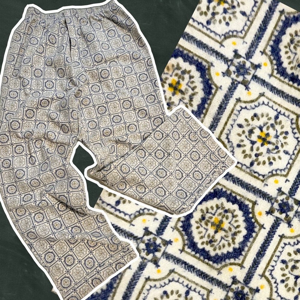 VINTAGE Sears medallion tile mosaic pajama pants The Men’s‎ Store cotton flannel